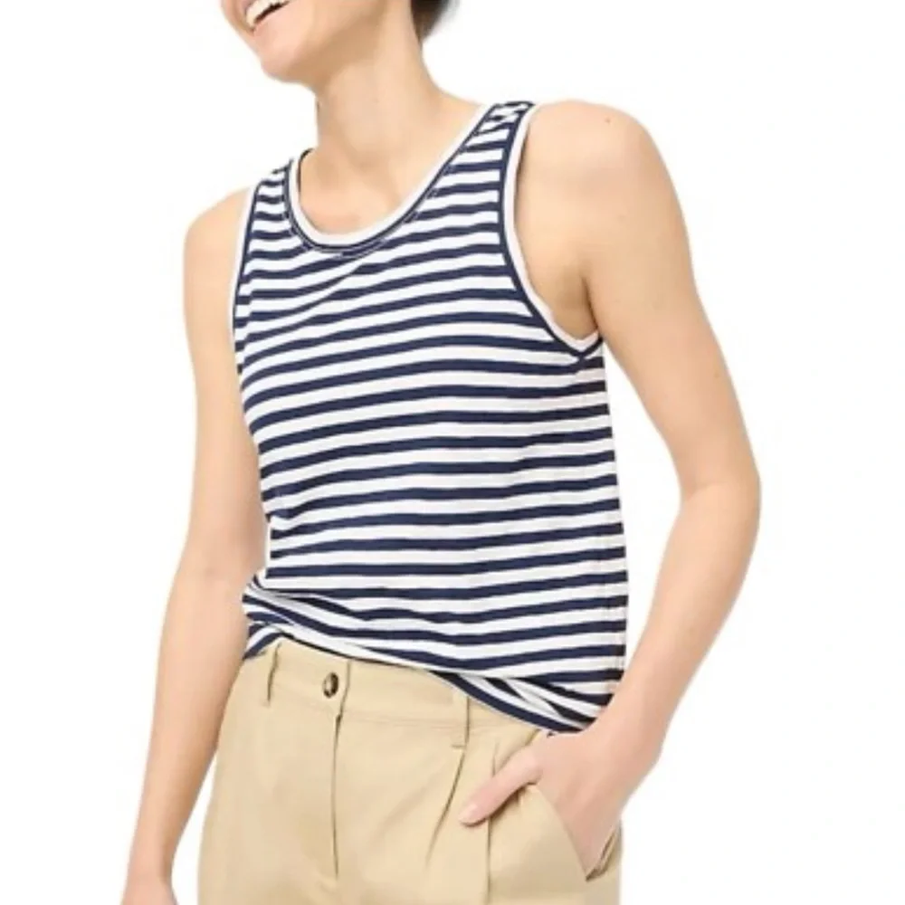 J. Crew Navy and White Girlfriend Tank